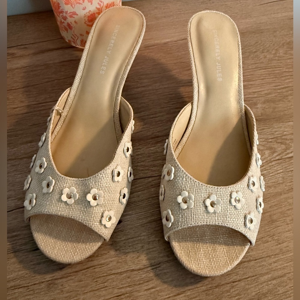 Sincerely Jules Floral Embellished Mules, 8.5, NWT - Picture 6 of 8